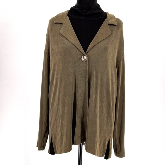 Vtg Chicos Travelers Top Set Womens XL Turtleneck Top Cardigan Duster‎ 90s Boxy - Picture 1 of 8